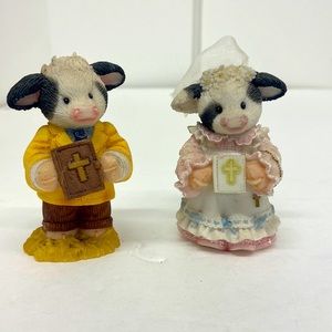 Enesco Original Set “Peace Be With Moo” and “Bless Moo On This Day”